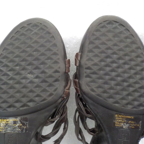 Like New GNW Flex Braided Slide Wedge Sandals Leather Upper Choc Brown SZ 8.5 M - Picture 8 of 12